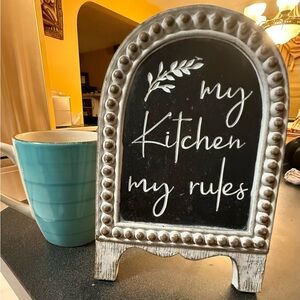 Hobby Lobby Black and White Kitchen Sign